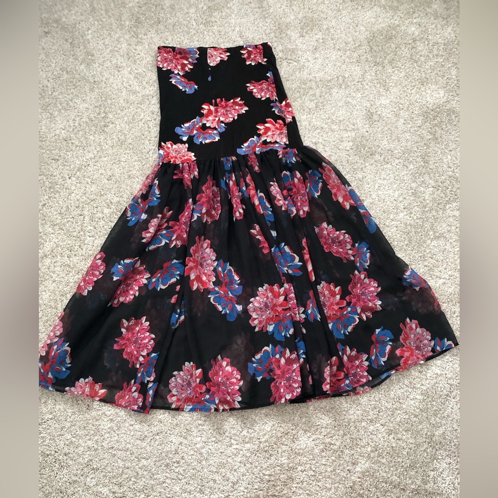 Free people mermaid semi-sheer floral maxi skirt, size xs